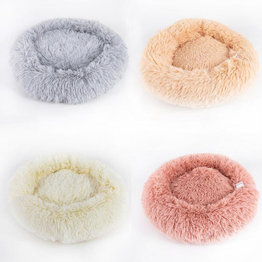 Calming Donut Pet Bed – Plush Nest for Cats & Small Dogs