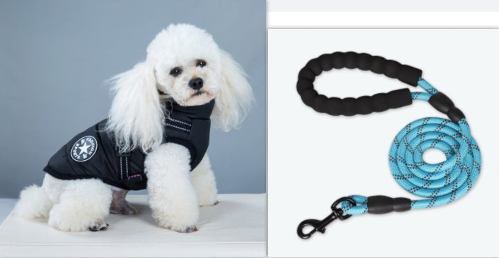 Waterproof Winter Dog Jacket with Built-In Harness – Warm & Adjustable