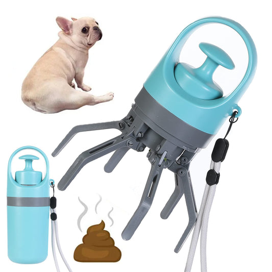 One-Hand Dog Pooper Scooper with Built-In Bag Dispenser