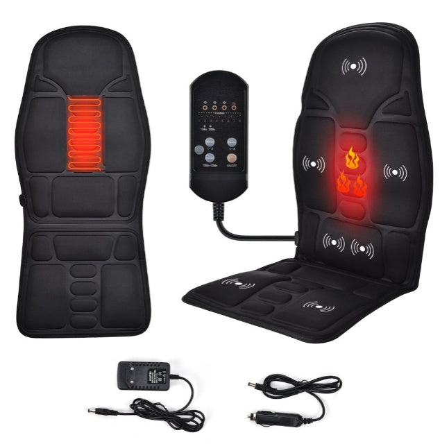 Heated Massage Car Seat Cushion – Back & Seat Comfort for Long Drives