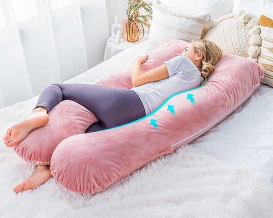 U-Shaped Full Body Comfort Pillow – All-Night Support for Better Rest