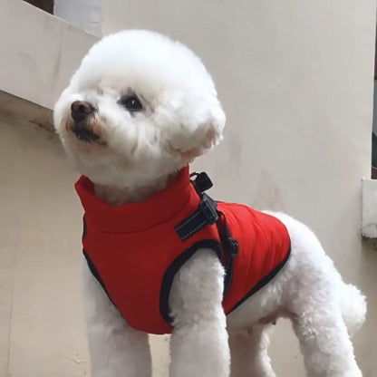 Waterproof Winter Dog Jacket with Built-In Harness – Warm & Adjustable