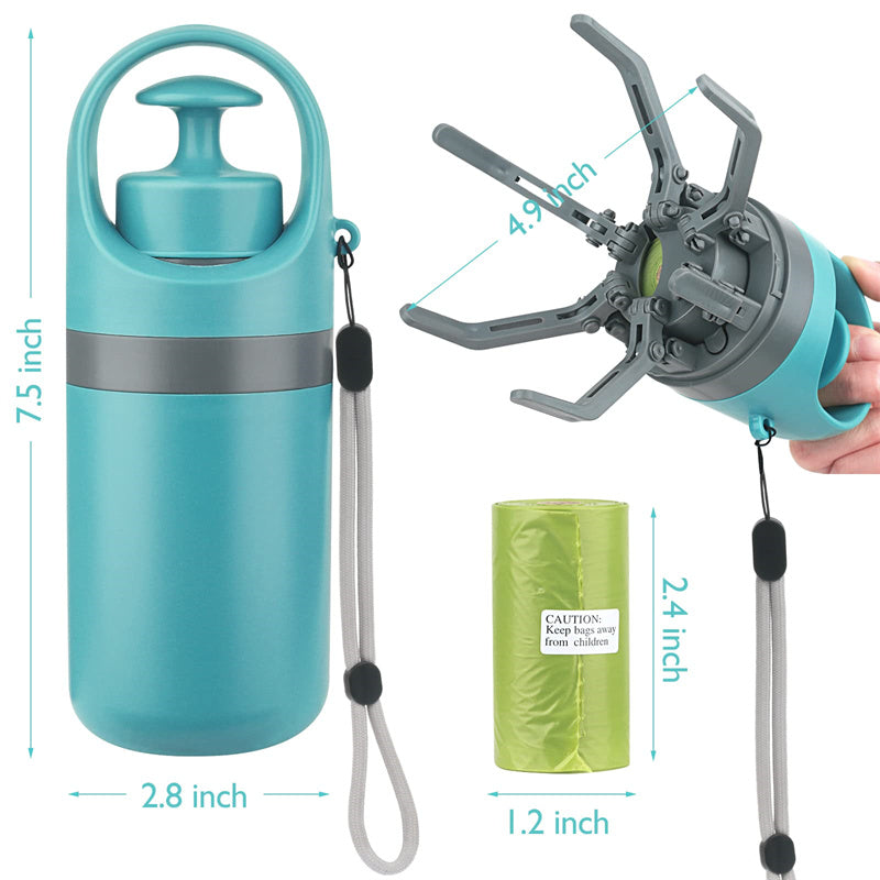 One-Hand Dog Pooper Scooper with Built-In Bag Dispenser