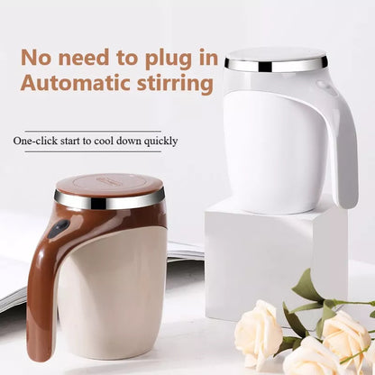 Rechargeable Automatic Stirring Cup – Magnetic Self-Mixing Coffee Mug for Instant Drinks (Lazy Milkshake & Latte Maker)